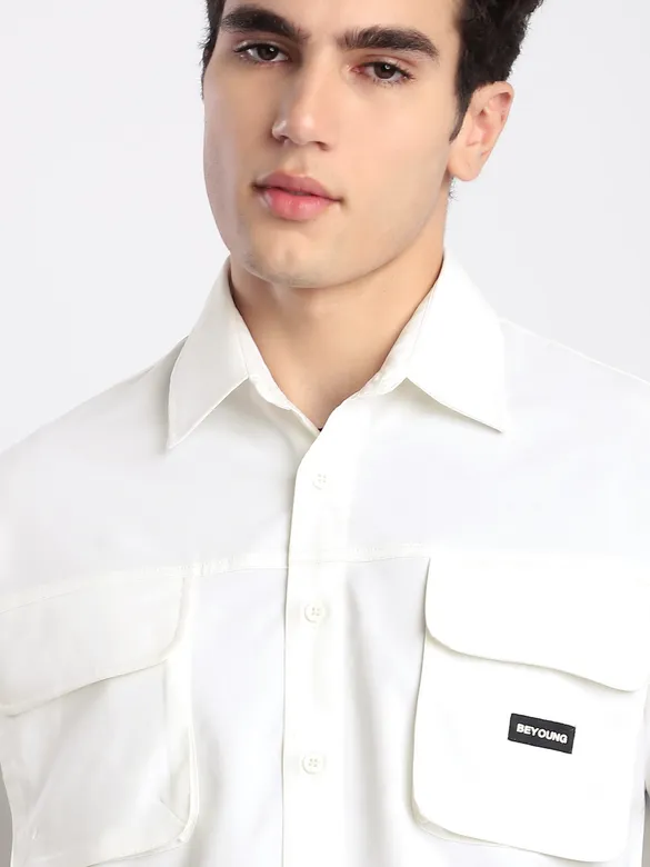 White Baggy Pocketed Shirt