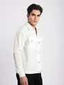 White Block Textured Shacket