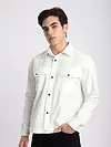 White Block Textured Shacket
