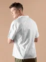 White Cutwork Jacquard Cuban Shirt