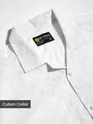 White Cutwork Jacquard Cuban Shirt