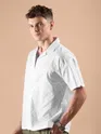 White Cutwork Jacquard Cuban Shirt