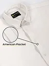 White Full Sleeve Waffle Shirt For Men