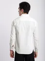 White Jacquard Round Textured Shirt