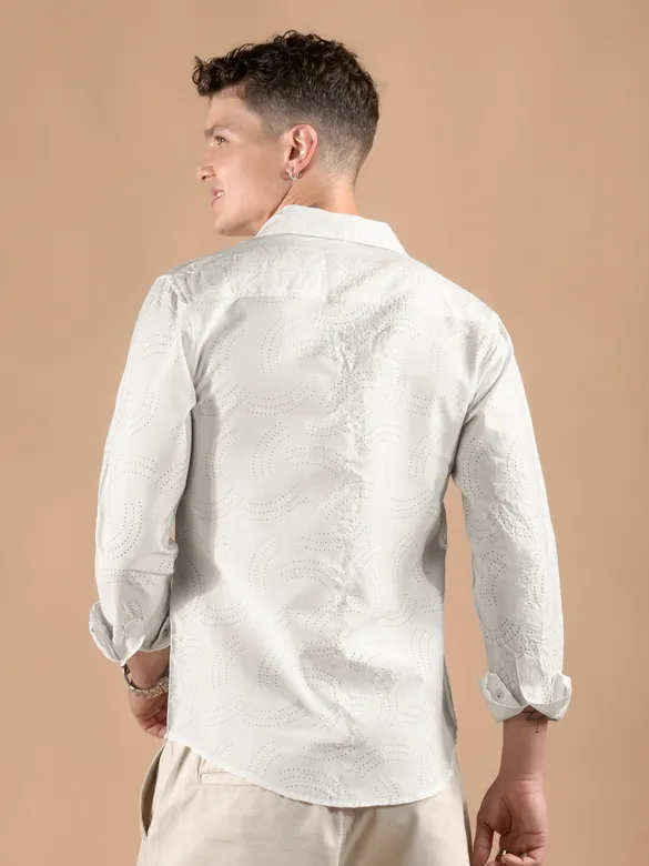 White Laser Cut Shirt