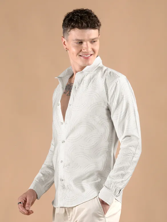 White Laser Cut Shirt