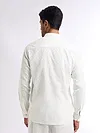 White Mandarin Collar Shirt For Men