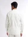 White Mandarin Collar Shirt For Men