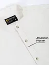 White Mandarin Collar Shirt For Men