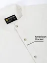 White Mandarin Collar Shirt For Men