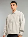 White Overdyed Zipper Shacket