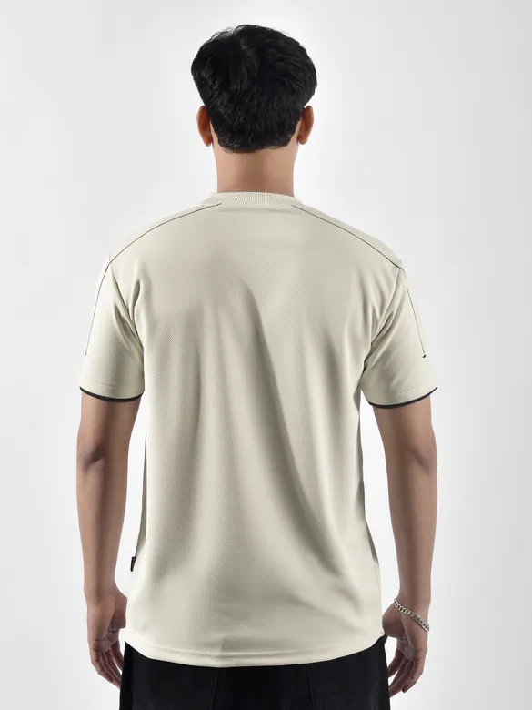 White HD Embroidered Dual Sleeves Oversized T-Shirt