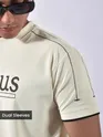 White HD Embroidered Dual Sleeves Oversized T-Shirt