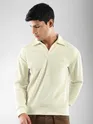 White Polo Collar Sweatshirt