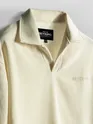 White Polo Collar Sweatshirt