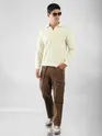 White Polo Collar Sweatshirt