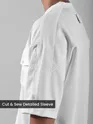 White Puff Patch Pocket Oversized T-Shirt