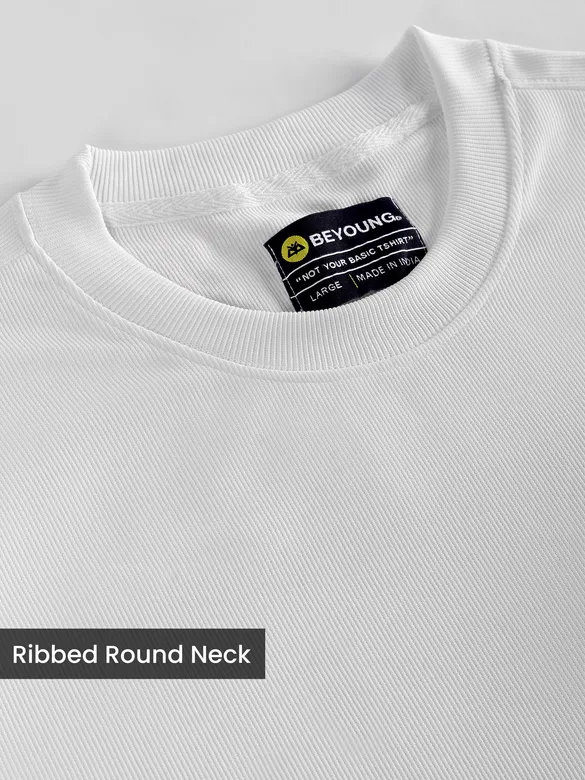 White Puff Patch Pocket Oversized T-Shirt