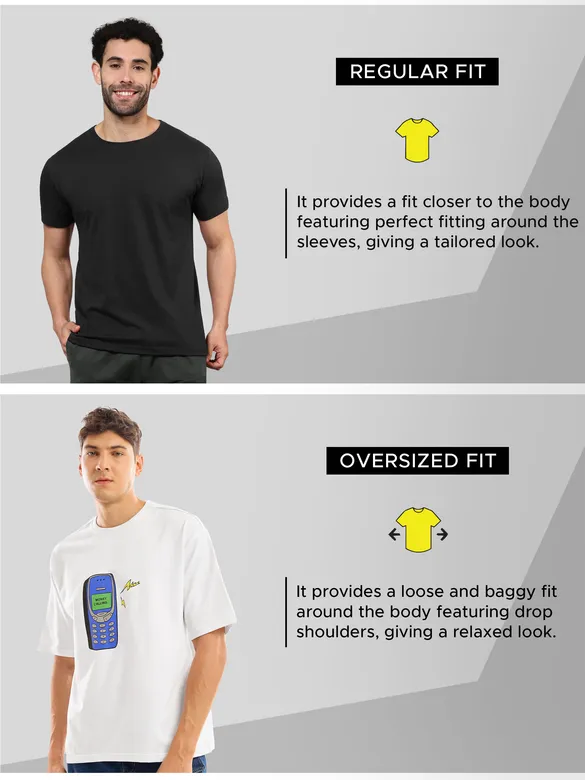 White Puff Printed Oversized T-shirt For Men