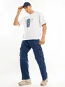 White Puff Printed Oversized T-shirt For Men