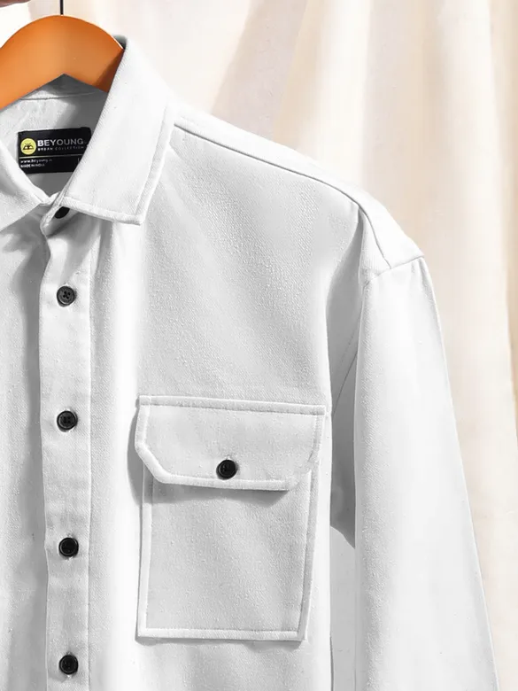 White Recycled Flannel Shirt