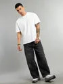 White Ribbed Texture Oversized T-Shirt