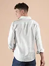White Textured Check Shirt