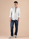 White Textured Check Shirt