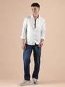 White Textured Check Shirt