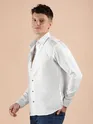 White Textured Check Shirt