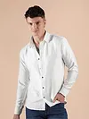 White Textured Check Shirt