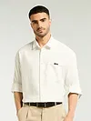 WhiteTextured Waffle Shirt