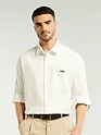 WhiteTextured Waffle Shirt
