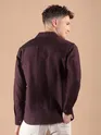 Wine Textured Check Shirt