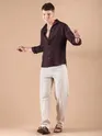 Wine Textured Check Shirt