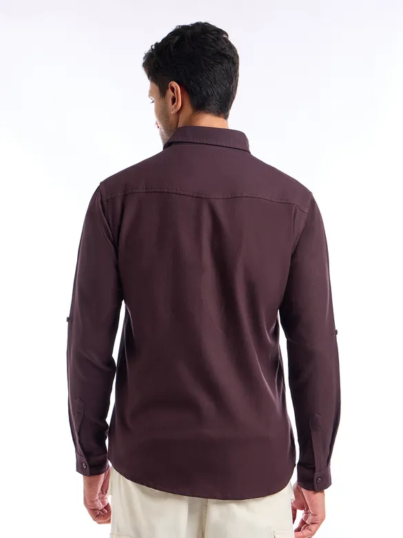 Wine Waffle Texture Shirt
