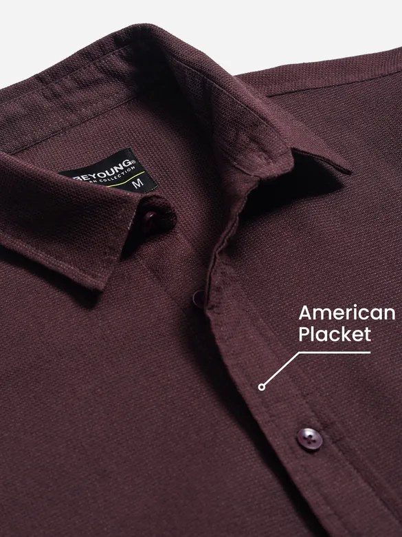Wine Waffle Texture Shirt