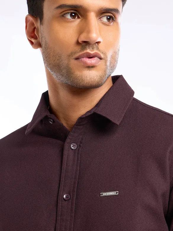 Wine Waffle Texture Shirt