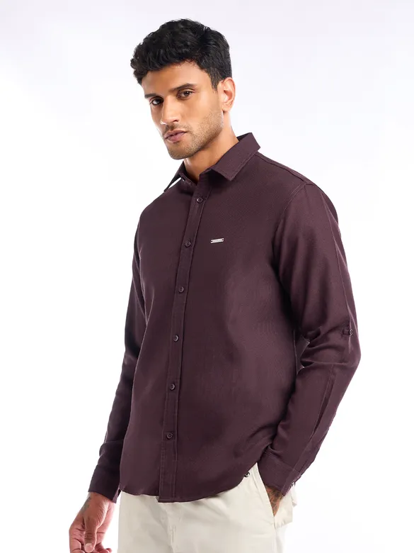 Wine Waffle Texture Shirt