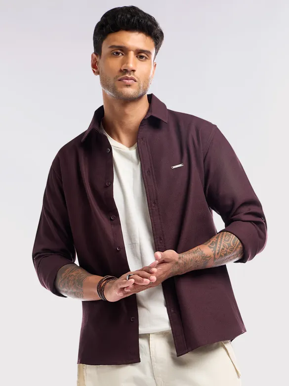 Wine Waffle Texture Shirt