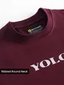 Wine YOLO Back Patch Print Oversized T-Shirt