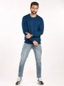 Plain Sea Blue Sweatshirt for Men