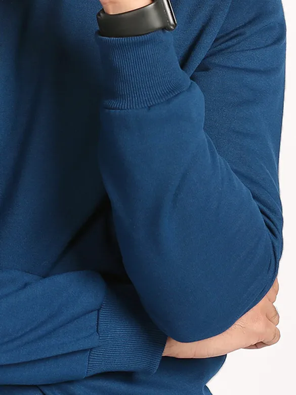Plain Sea Blue Sweatshirt for Men