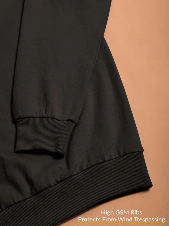 Black Faux Collar Sweatshirt For Men