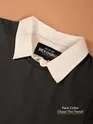 Black Faux Collar Sweatshirt For Men
