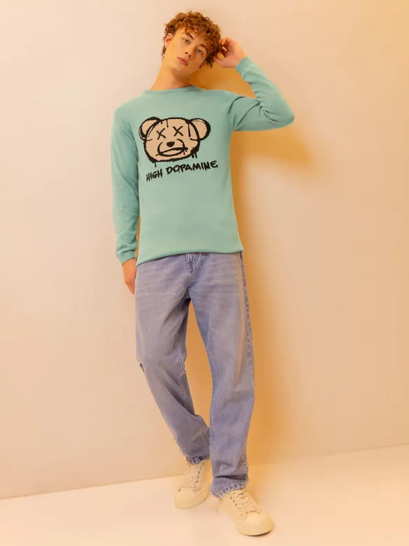 High Dopamine Flat Knit Sweater for Men