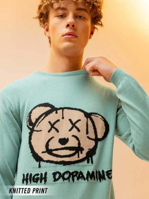 High Dopamine Flat Knit Sweater for Men