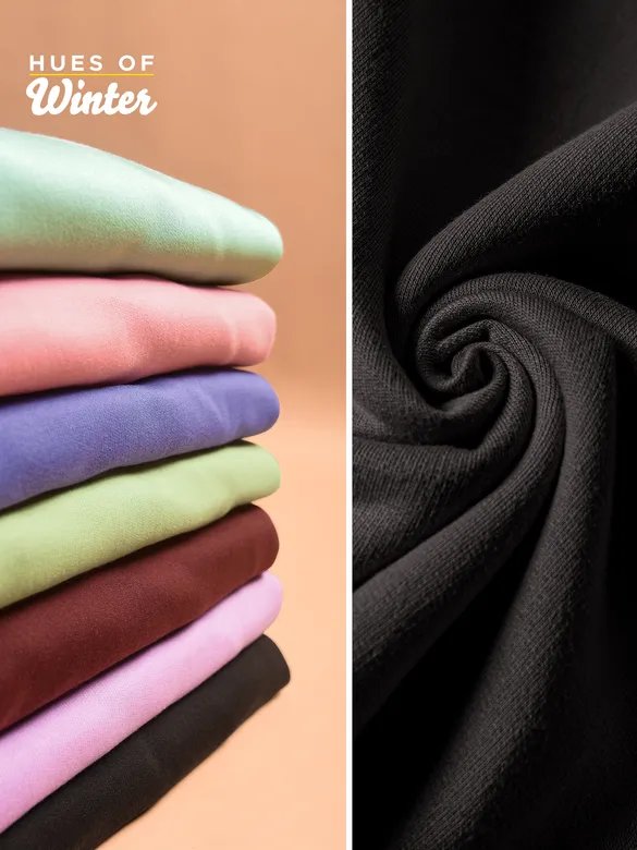 Solid Black Men Sweatshirts