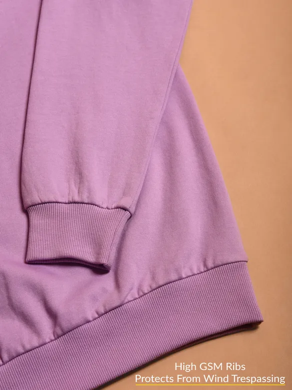 Solid Lilac Men Sweatshirts