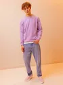 Solid Lilac Men Sweatshirts